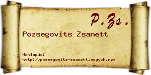 Pozsegovits Zsanett névjegykártya